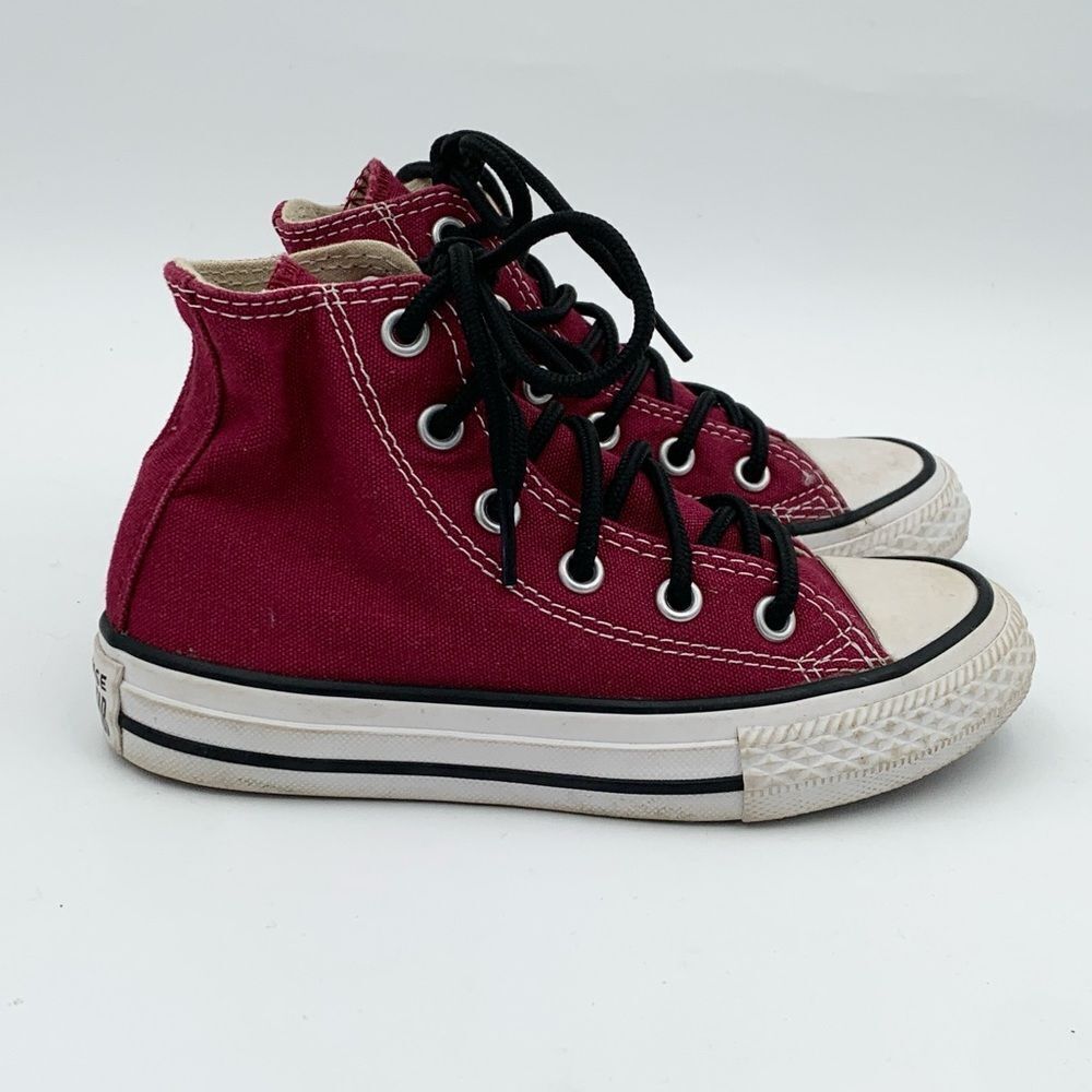 Converse All Star Red High-Top Sneakers with Black Laces kids size 11